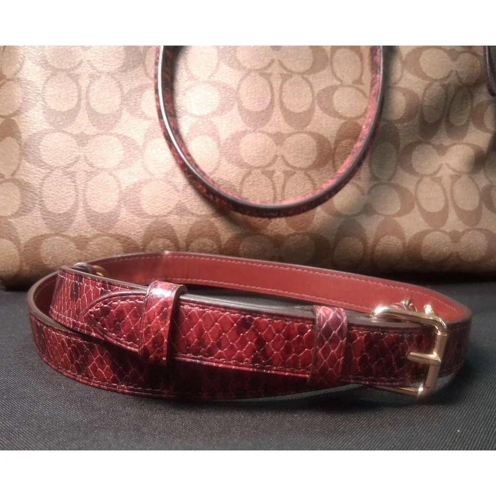 Coach Satchel Bag No. J1980-F80301 Brown Red Tan Med Size 14 x 9 x 3.5